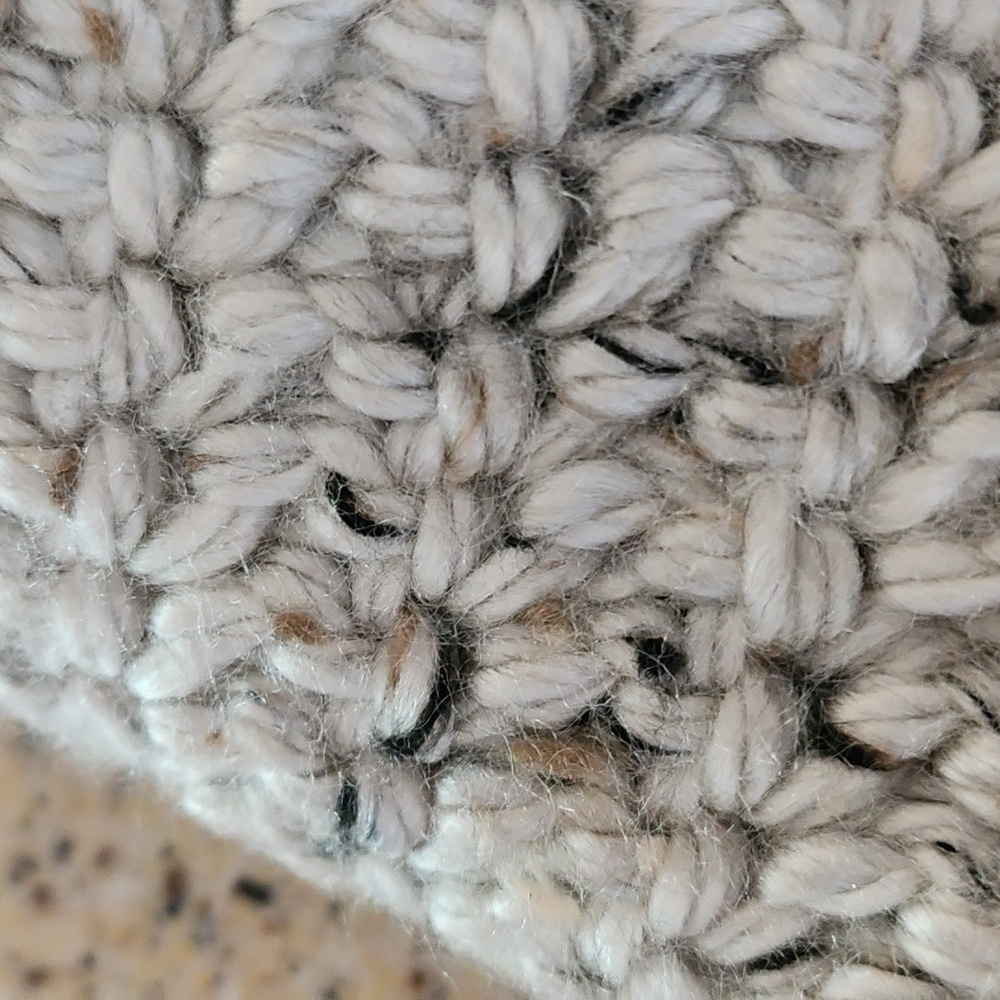 Hand Knit Yarn Crochet Winter Hat with Ponytail Hole - Picture 8 of 8